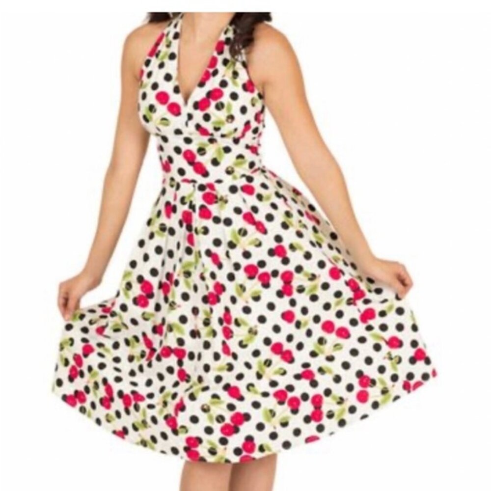 Tatyana cherry polka dot 50’s style retro halter dress size 2X